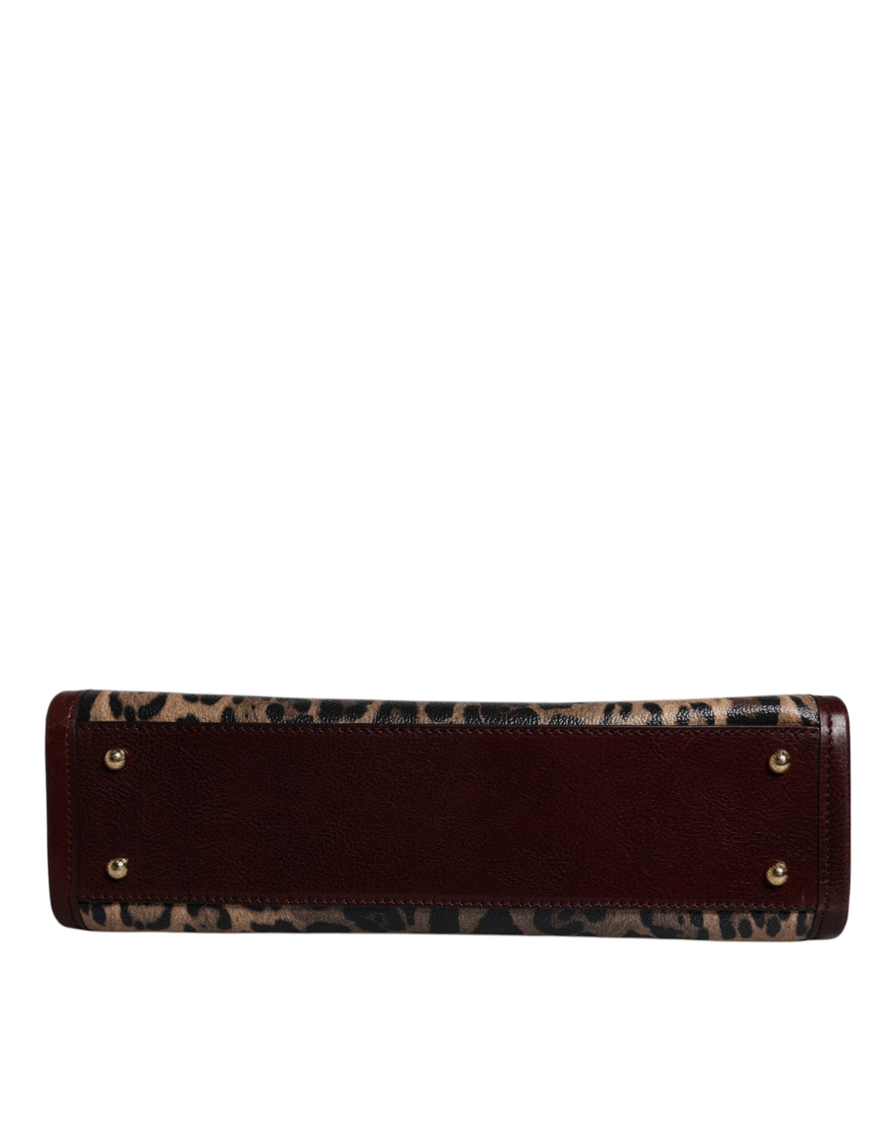 Dolce & Gabbana Braune Leopardenleder-Schulterriemen-Tasche