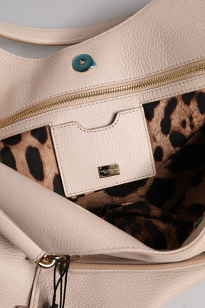 Dolce & Gabbana Hellrosa Hirschleder Logo-Plakette Tote Top Handle Bag