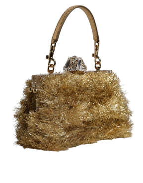Dolce & Gabbana Gold Vanda Kettenband Flitter Kristall Abend Clutch Tasche