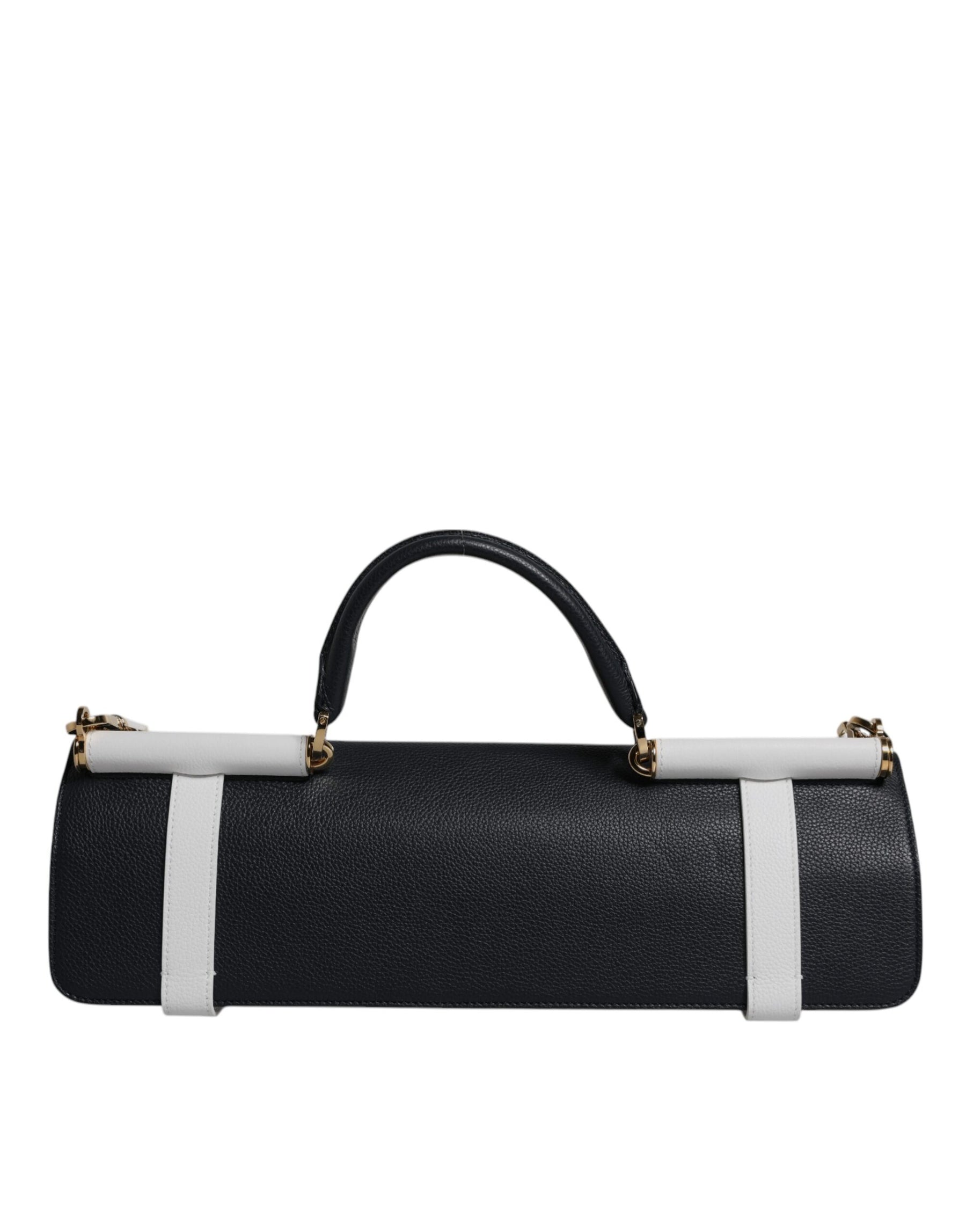 Dolce & Gabbana Blau-Weißes Kalbsleder Crossbody Umhängetasche