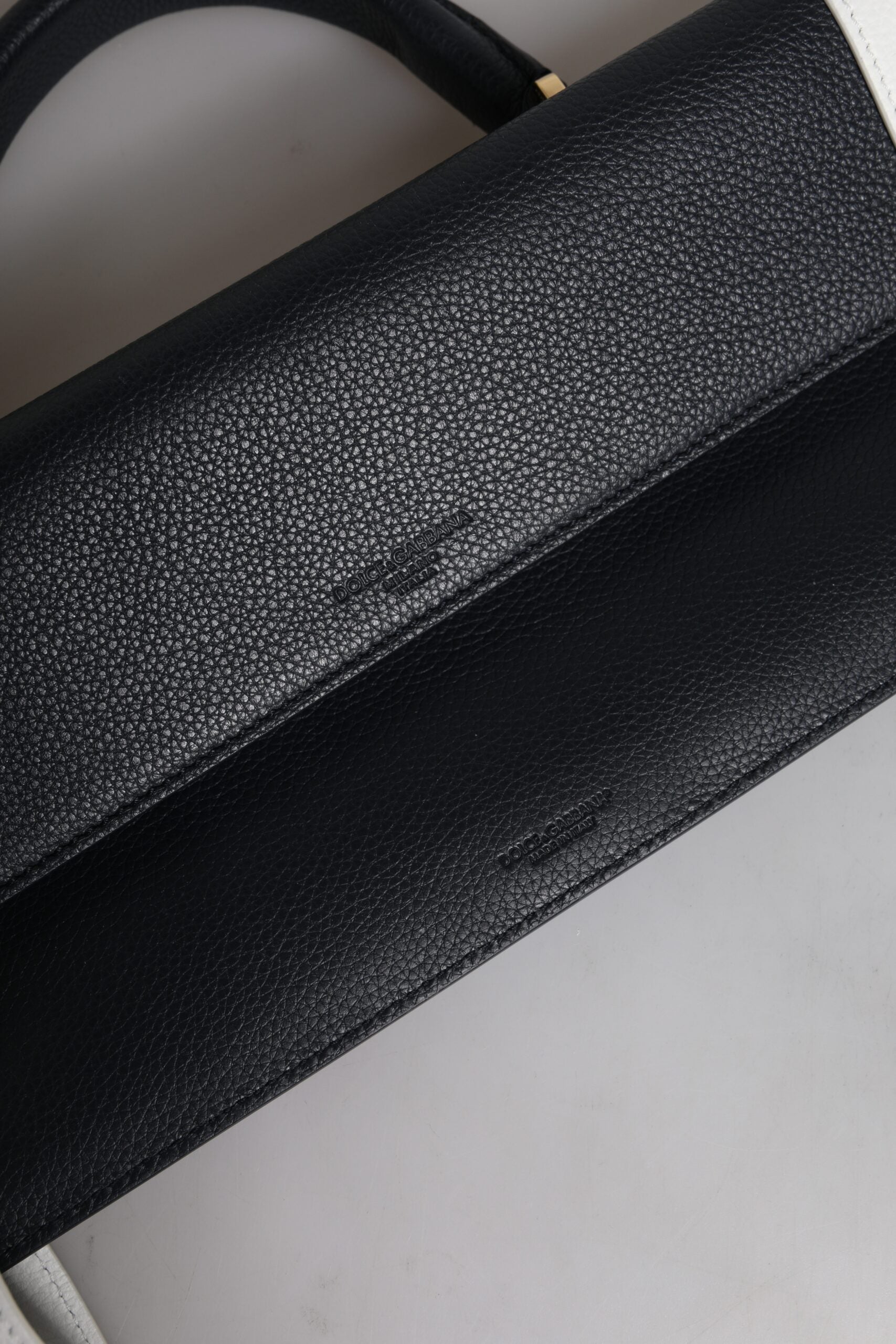 Dolce & Gabbana Blau-Weißes Kalbsleder Crossbody Umhängetasche