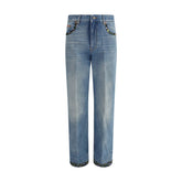 Valentino Gerade geschnittene Jeans aus blauem Baumwoll-Denim