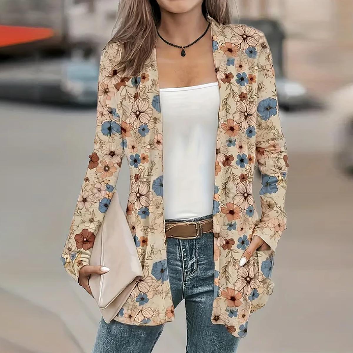 Herbstshaftes Casual Apricot Outerwear - Langarm, Vielseitig & Komfortabel