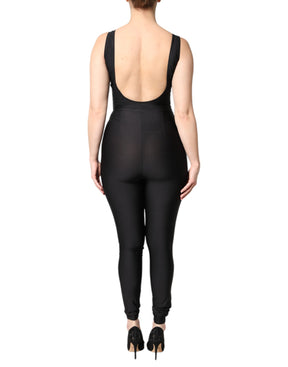 Dolce & Gabbana Schwarzer ärmelloser Bodycon Frauen Jumpsuit Kleid