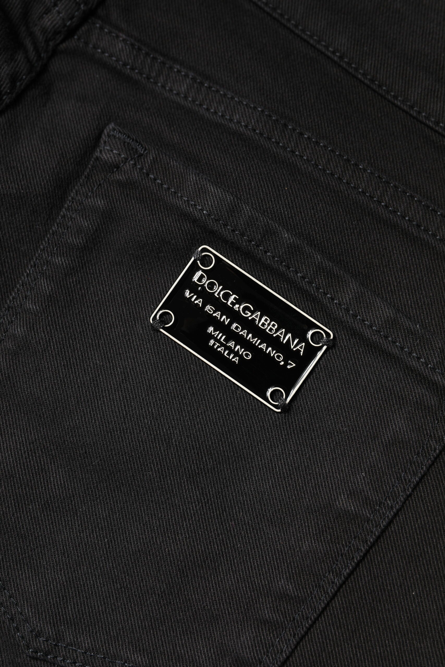 Dolce & Gabbana Schwarze Skinny Denim Jeans mit mittlerer Taille aus Baumwolle