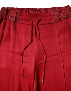 Dolce & Gabbana Rote Viskose-Hose in gerader Passform