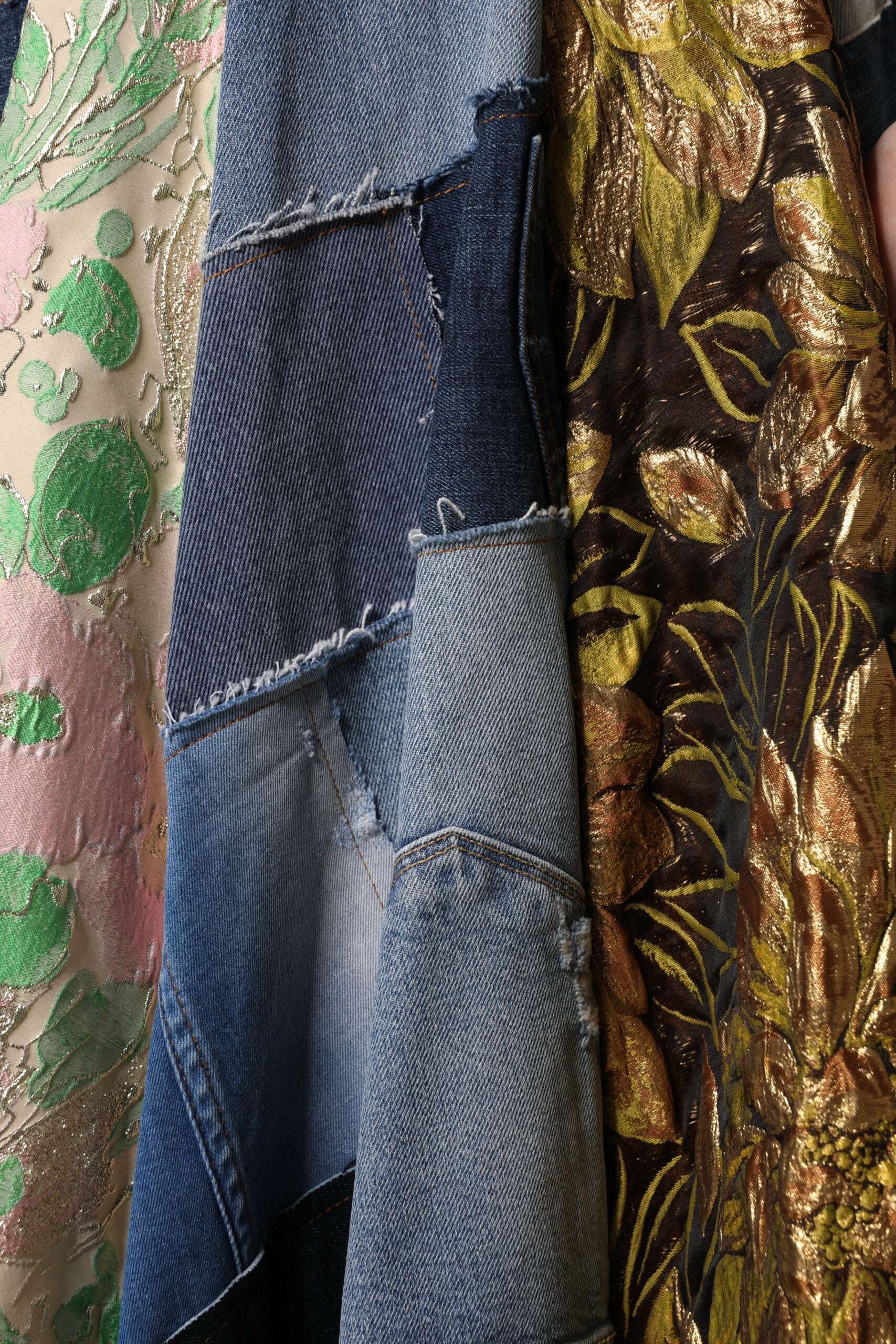 Dolce & Gabbana Multicolor Patchwork Midirock mit hoher Taille