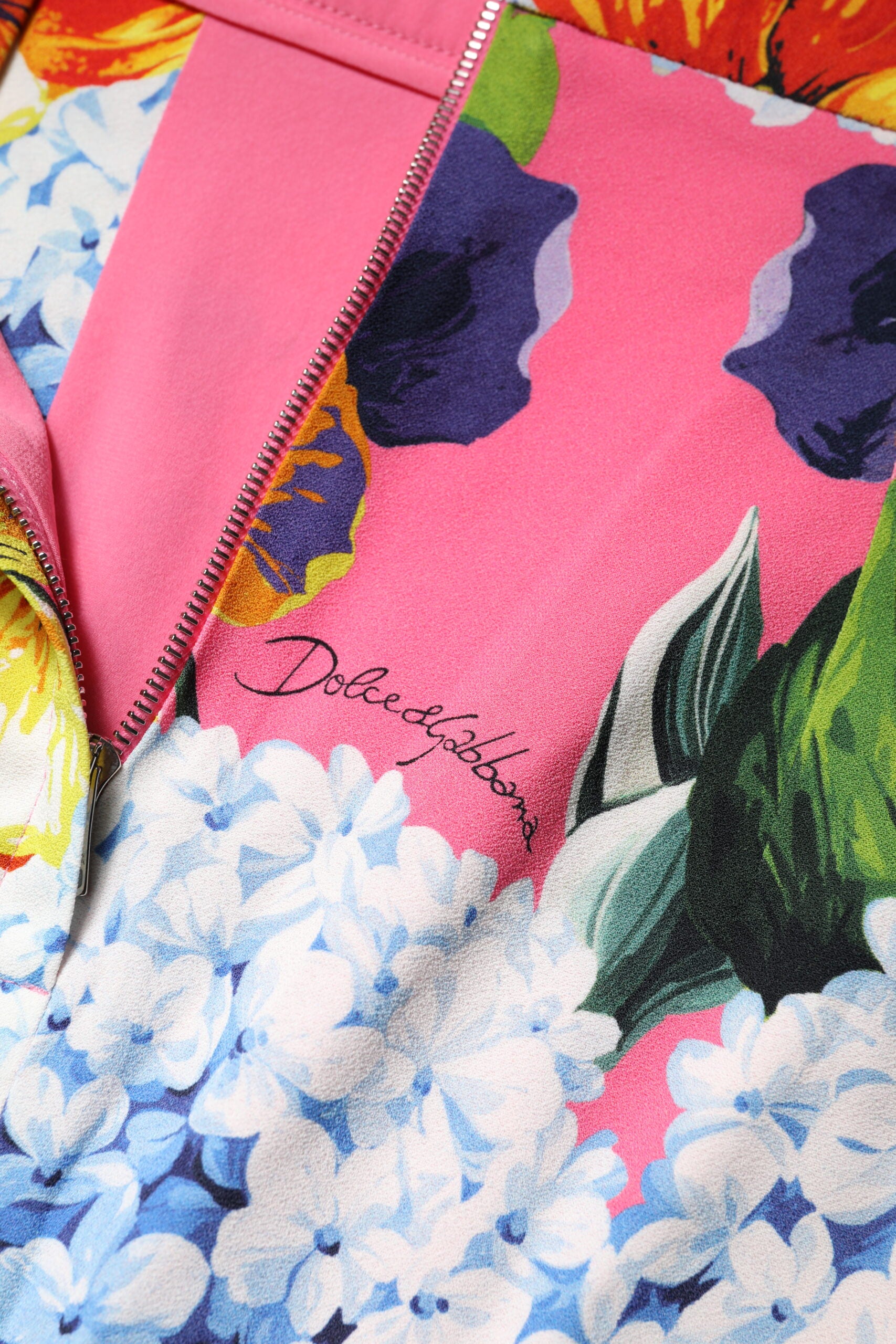 Dolce & Gabbana Multicolor Floral Print Midirock mit hoher Taille