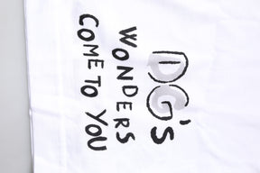 Dolce & Gabbana Weißes T-Shirt aus bedrucktem Jersey mit kurzen Ärmeln