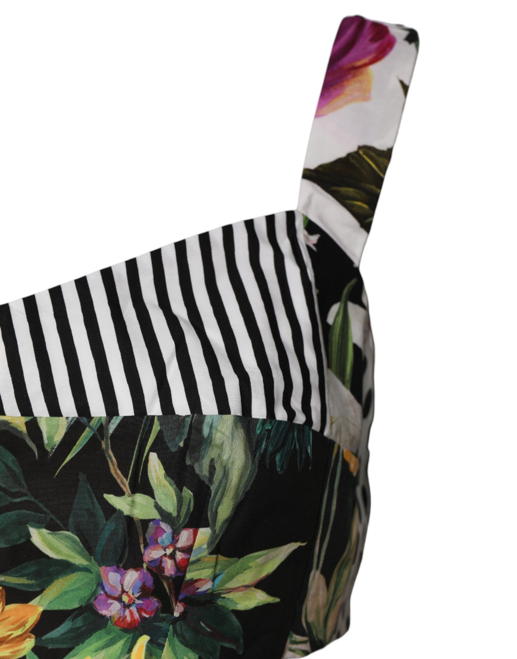 Dolce & Gabbana Mehrfarbiges Patchwork-Kropfoberteil mit herzförmigem Ausschnitt