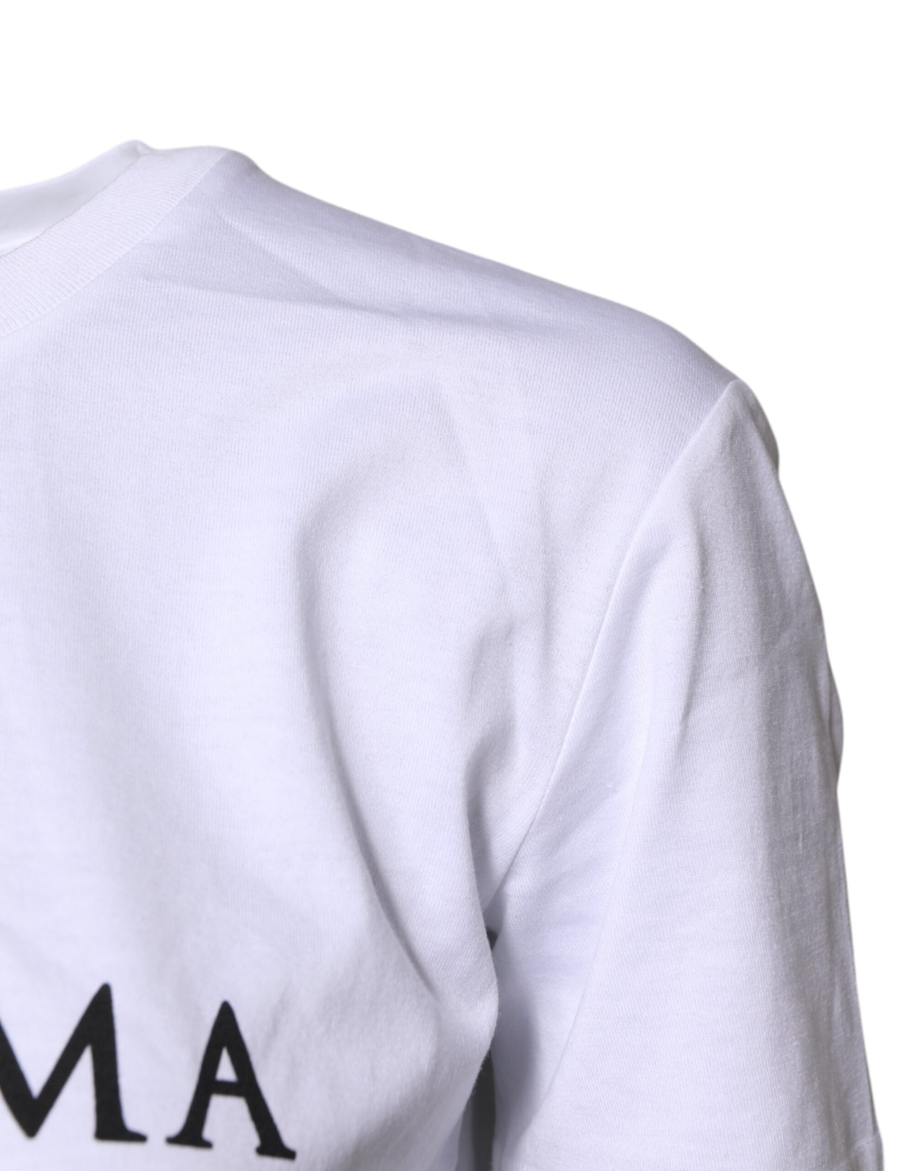 Dolce & Gabbana Weißes Baumwoll-T-Shirt mit Rundhalsausschnitt