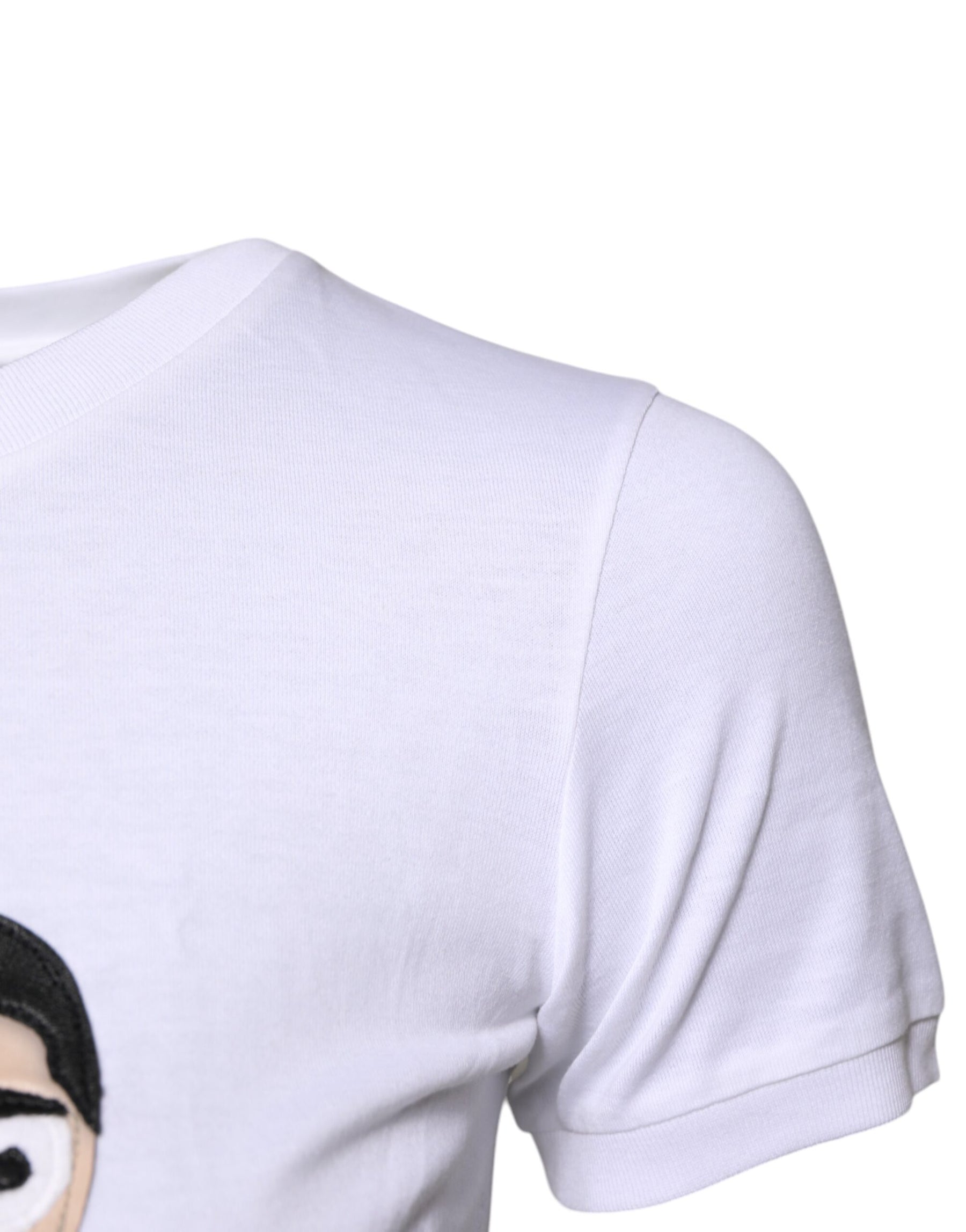 Dolce & Gabbana Weißes Baumwoll-T-Shirt mit #DGFAMILY-Stickerei