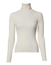 Dolce & Gabbana Cremefarbener Rollkragenpullover mit langen Ärmeln