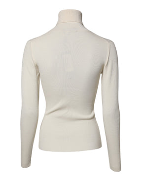 Dolce & Gabbana Cremefarbener Rollkragenpullover mit langen Ärmeln