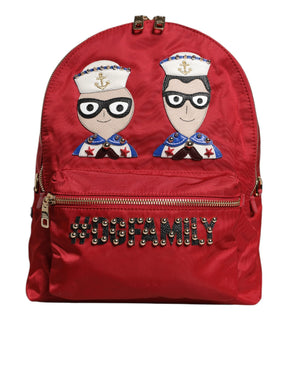 Dolce & Gabbana Rot #DGFAMILY VULCANO Verschönerung Rucksack Tasche