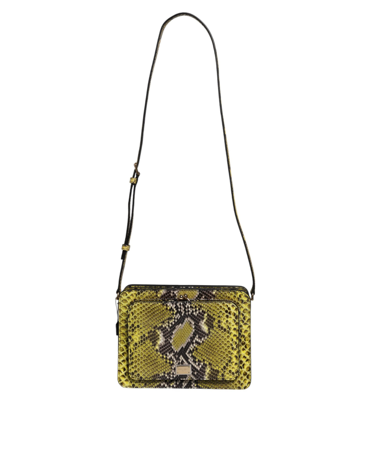 Dolce & Gabbana Grüne Exotenleder DG Plaque Crossbody Clutch Tasche