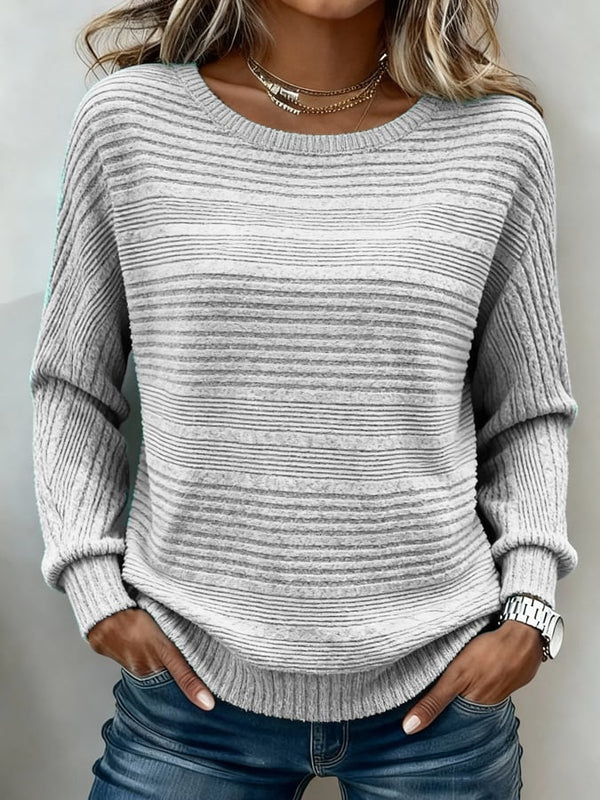 Warmer Damen Strickpullover hellgrau – kuschelig für den Winter