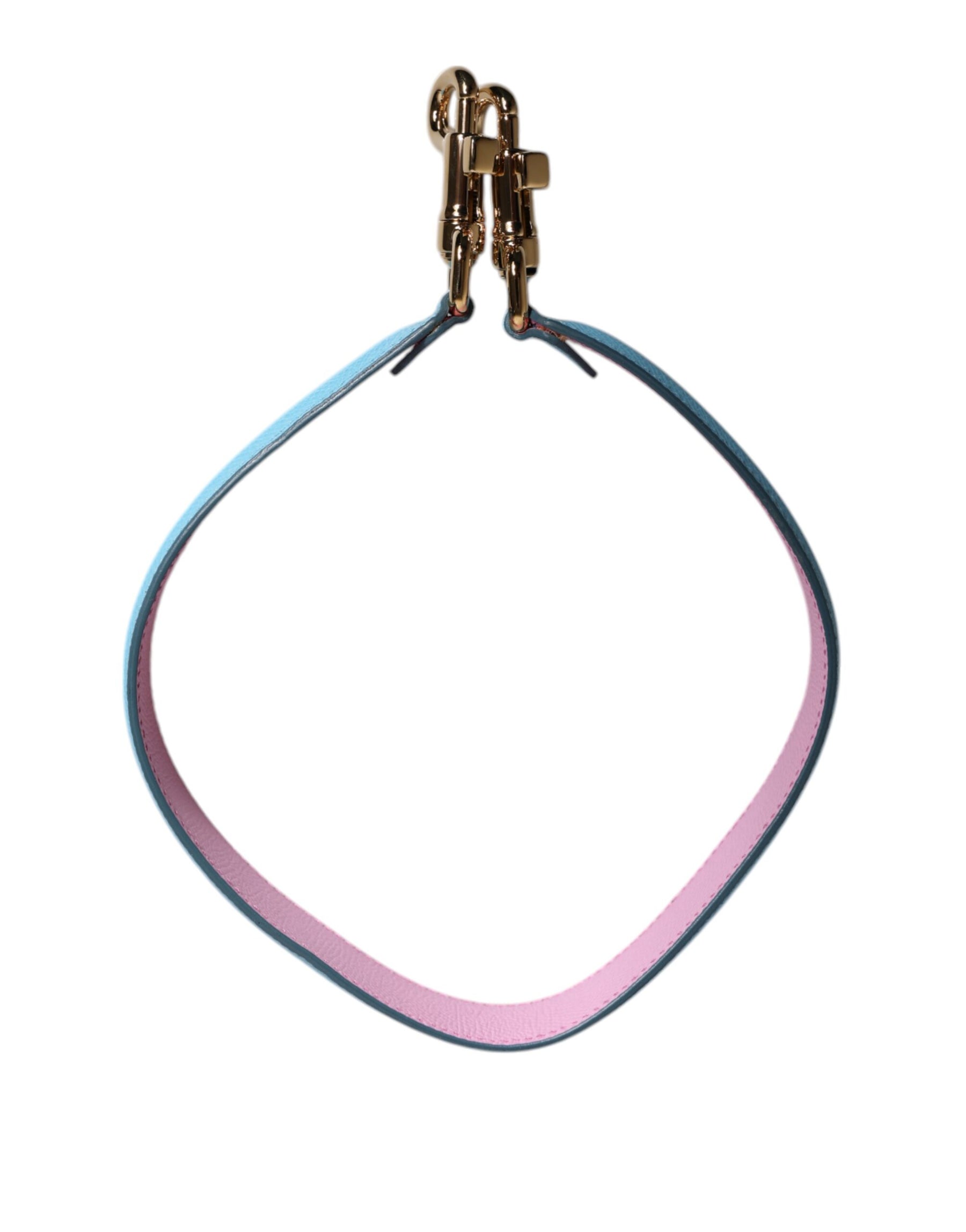 Dolce & Gabbana Pinke blaue Ledertasche mit Griff und Schulterriemen