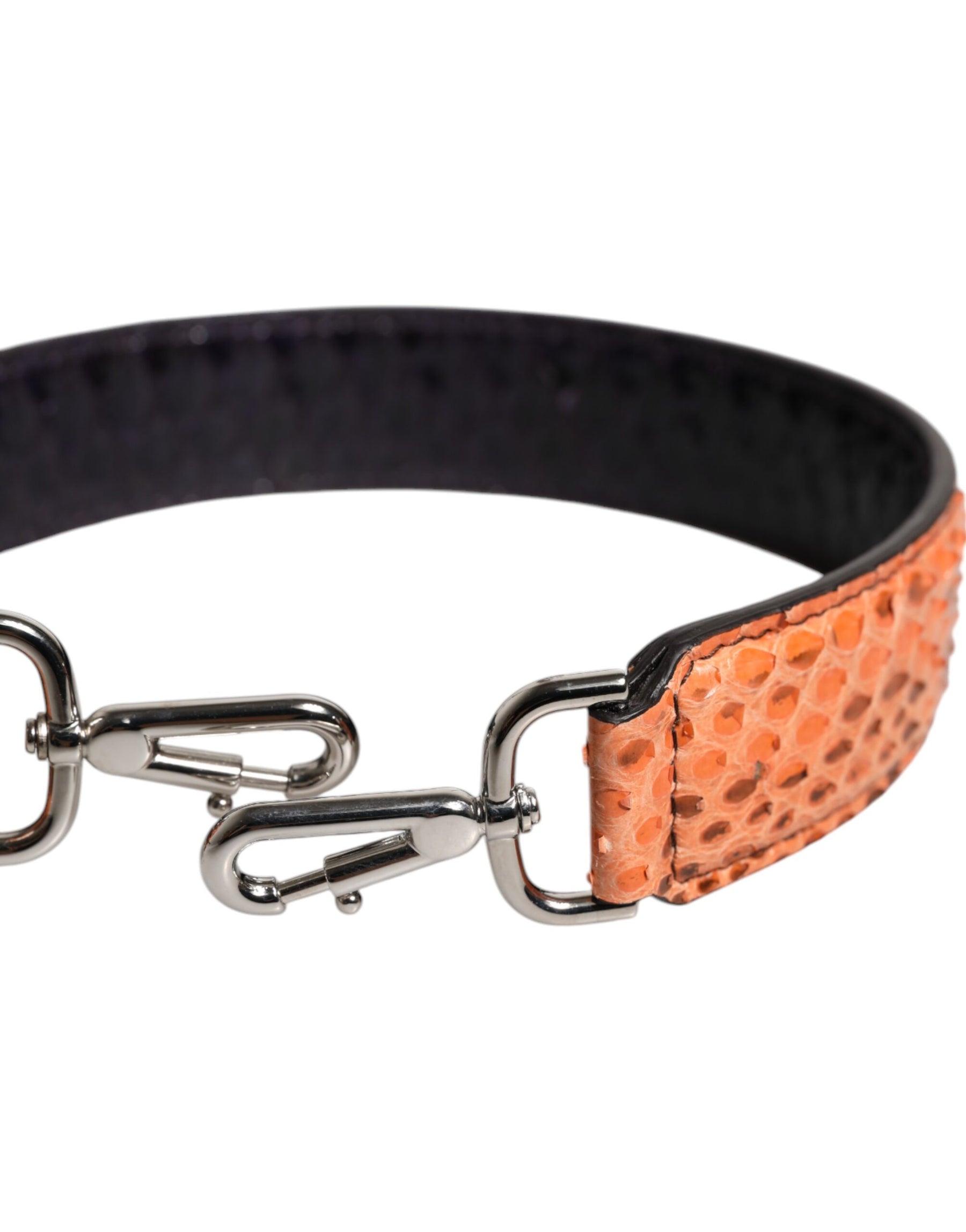 Dolce & Gabbana Schwarz Beige Exotische Ledertasche Schulterriemen