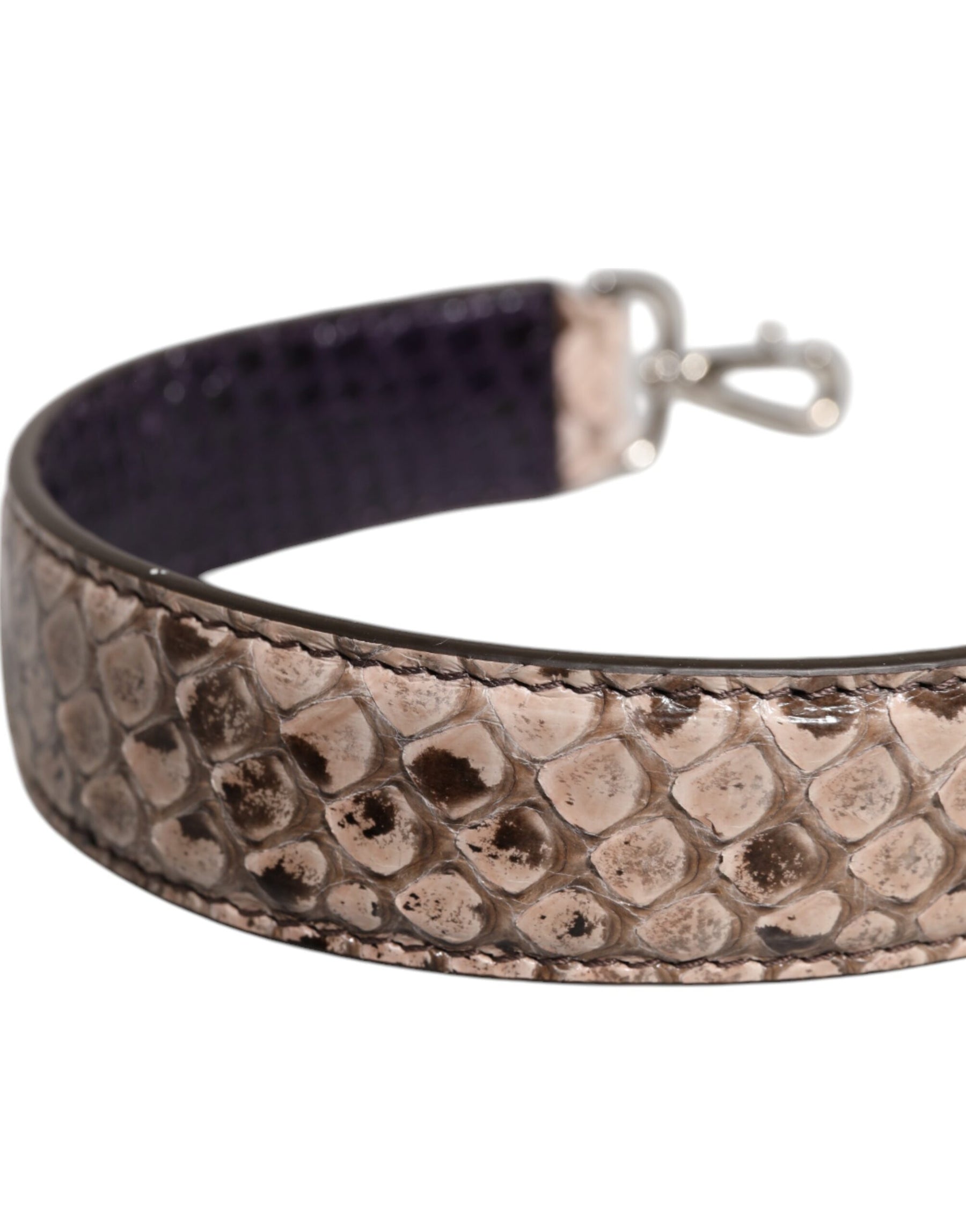 Dolce & Gabbana Schwarze Creme Exotische Ledertasche Schulterriemen