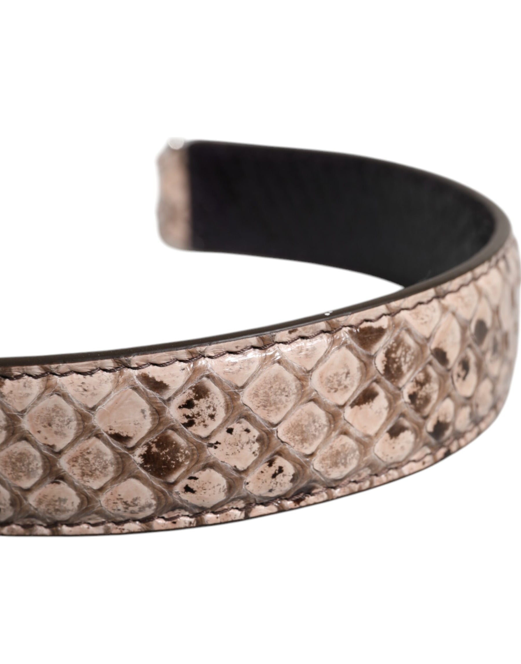 Dolce & Gabbana Schwarze Creme Exotische Ledertasche Schulterriemen