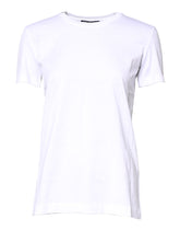 Dolce & Gabbana Weißes Baumwoll-T-Shirt mit Rundhalsausschnitt und kurzen Ärmeln