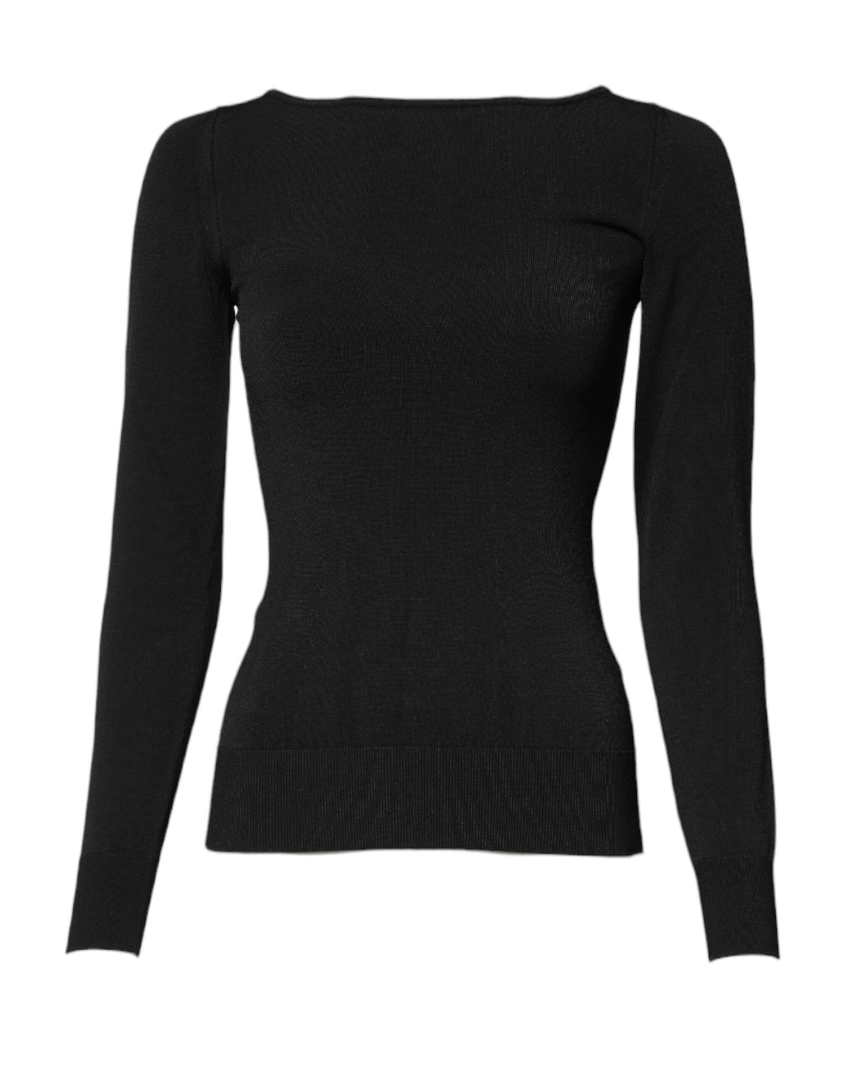 Dolce & Gabbana Schwarzer Viskose Pullover mit langen Ärmeln
