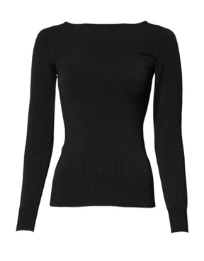 Dolce & Gabbana Schwarzer Viskose Pullover mit langen Ärmeln