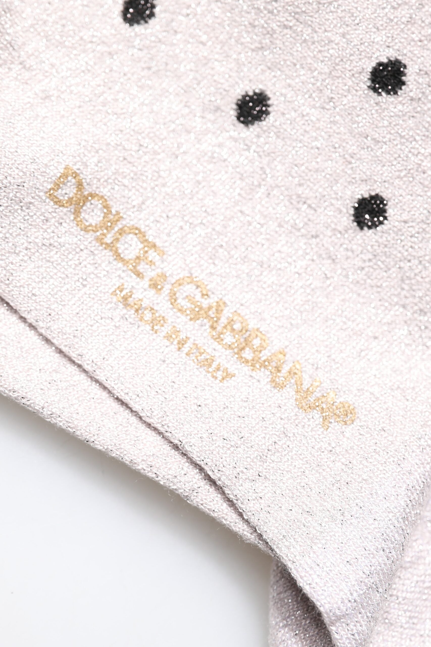 Dolce & Gabbana Graue gepunktete Socken aus Viskose-Stretch