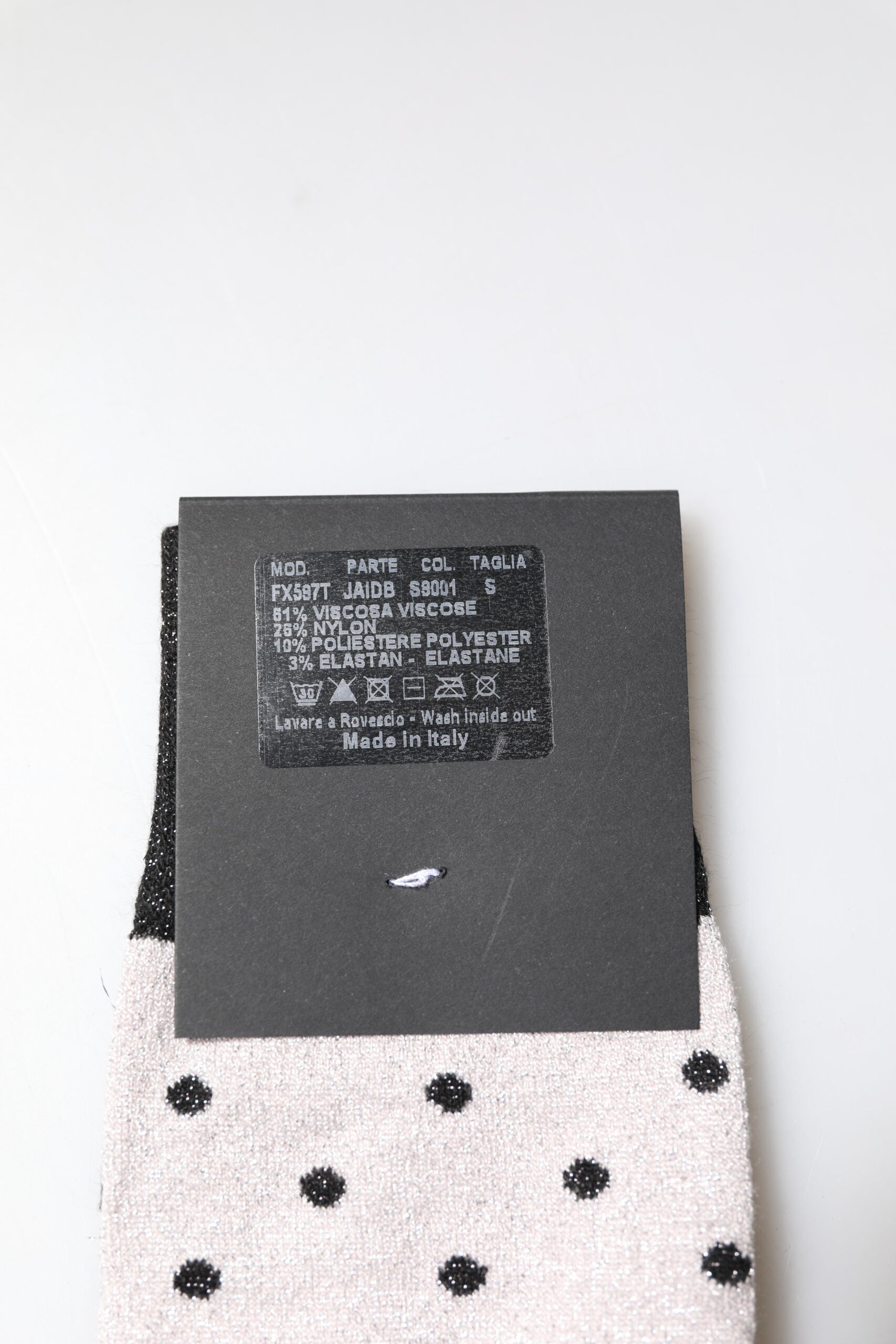 Dolce & Gabbana Graue gepunktete Socken aus Viskose-Stretch