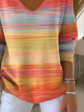 Elegant V-Neck Long Sleeve Top - Herbstshafter Stil & Komfort