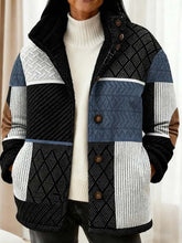 Winter Damen Patchwork Jacke warm casual mit Kragen