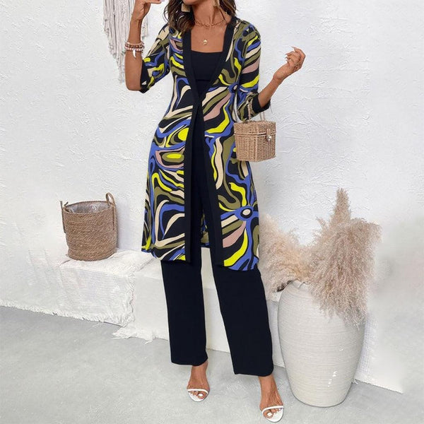 Modisches Trendy Blue Three Piece Set - Herbstsfrische für Ihren Style