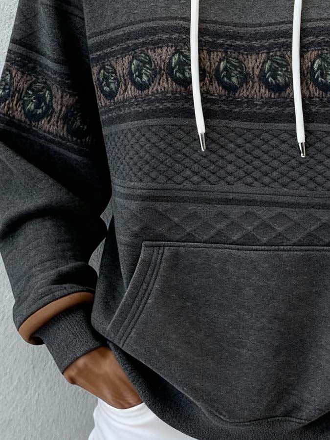 Kuscheliger Damen Winter Hoodie mit Teddykapuze Dunkelgrau