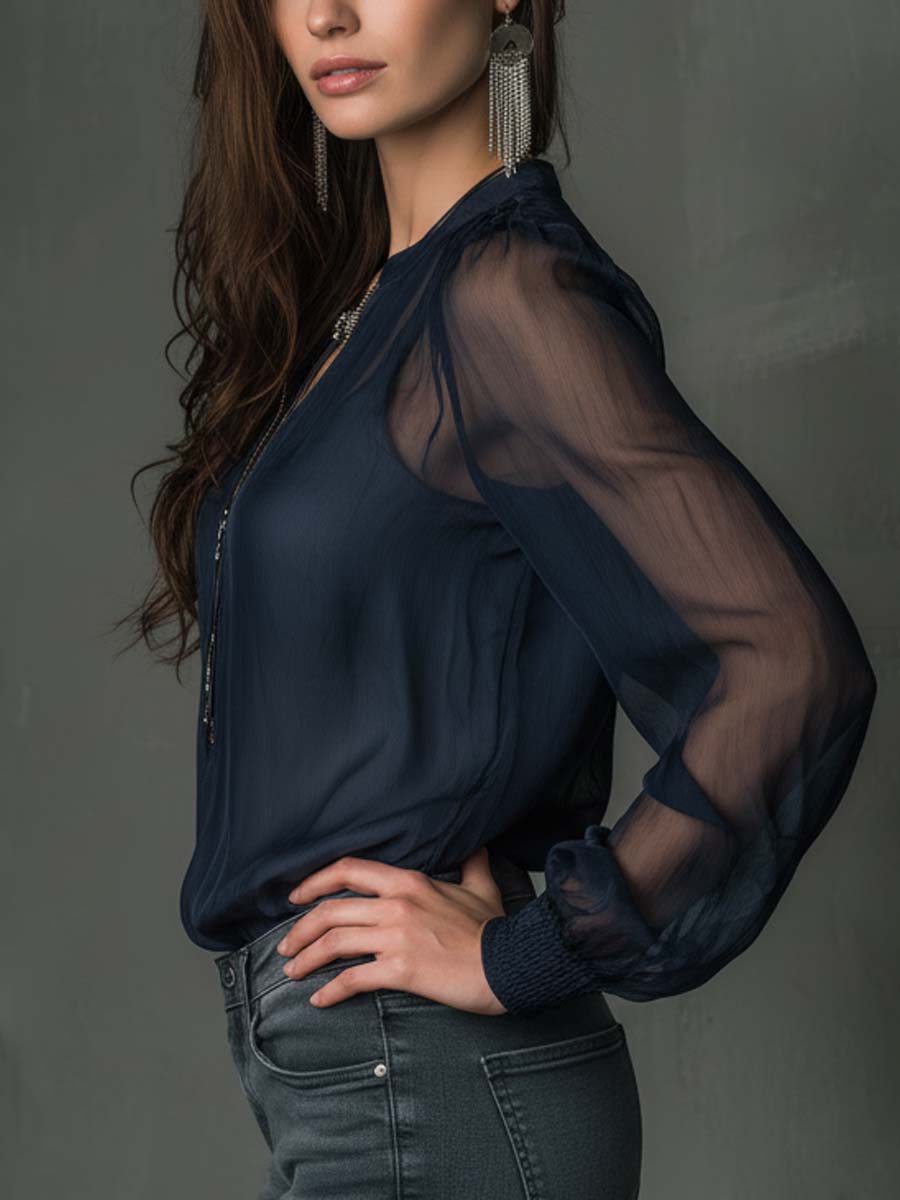 Winterliches Navy Zip-Front Longsleeve - Wärme & Stil für kalte Tage