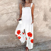 Ärmelloser Jumpsuit mit Floralem Print - Herbstsfrische Eleganz & Komfort