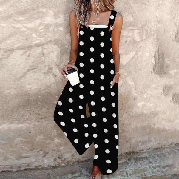 Eleganter Polka Dot ärmelloser Jumpsuit - Herbstshaft, Komfortabel & Vielseitig
