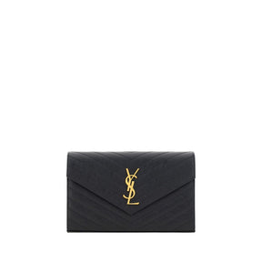 Saint Laurent Schwarze Kalbshaut Bos Taurus Schultertasche