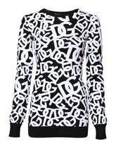 Dolce & Gabbana Schwarzer weißer Logodruck Frauen Pullover Pullover