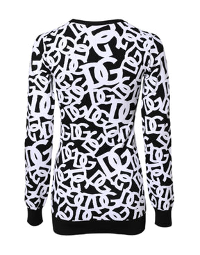 Dolce & Gabbana Schwarzer weißer Logodruck Frauen Pullover Pullover