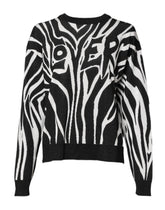 Dolce & Gabbana Schwarzer weißer Druck Frauen Pullover Sweater