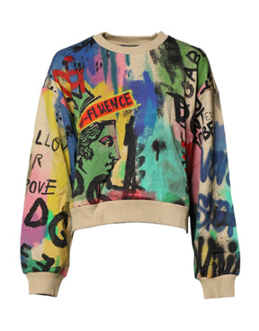Dolce & Gabbana Pullover aus Baumwolle mit Multicolor-Druck