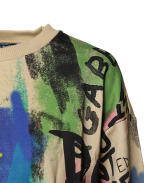 Dolce & Gabbana Pullover aus Baumwolle mit Multicolor-Druck