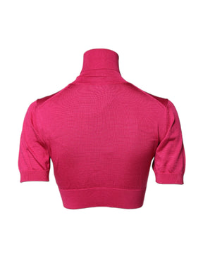 Dolce & Gabbana Rosa Seidenstrick-Rollkragenpullover