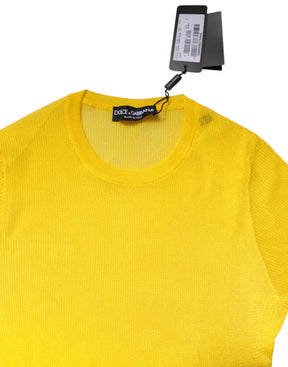 Dolce & Gabbana Gelbes Polyester Damen Pullover Top Pullover