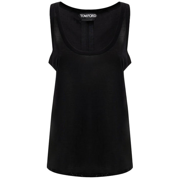 Tom Ford Schwarzes Seidentank-Top