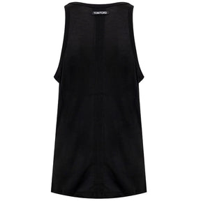 Tom Ford Schwarzes Seidentank-Top