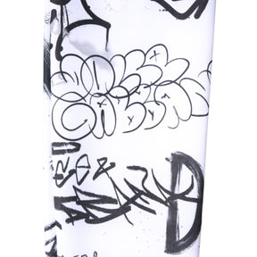 Dolce & Gabbana Weiße Graffiti-Baumwollstrümpfe über der Wade Socken