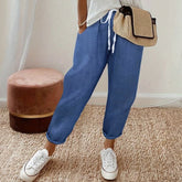 Stylish Side Pocket Plain Pants - Herbstsfrische Komfort-Hose mit Stil