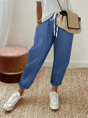 Stylish Side Pocket Plain Pants - Herbstsfrische Komfort-Hose mit Stil